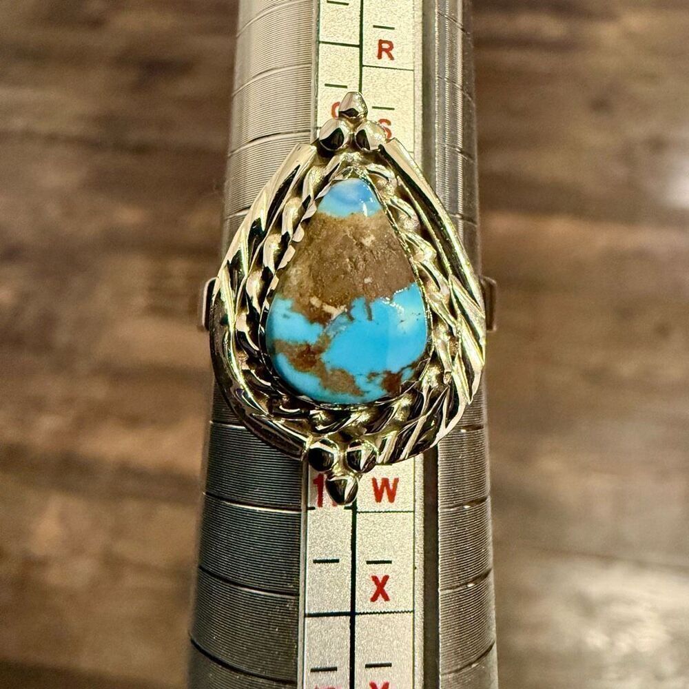 Southwestern Golden Hills Turquoise Sterling Silver Ring Size 10 New